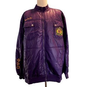 NWT DIVINE NINE Big Boy Headgear Omega Psi Phi Fraternity Jacket Purple 5XL